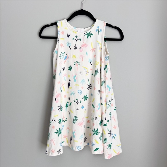 Hanna Andersson Girls Dress Palm Tree Flamingo Beachy Vacation tropical 10 140 - Picture 1 of 4